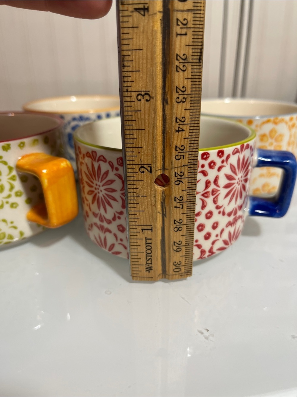 Pier 1 Imports set of four stacking mugs, espresso style (in tree) stoneware - Picture 12 of 14